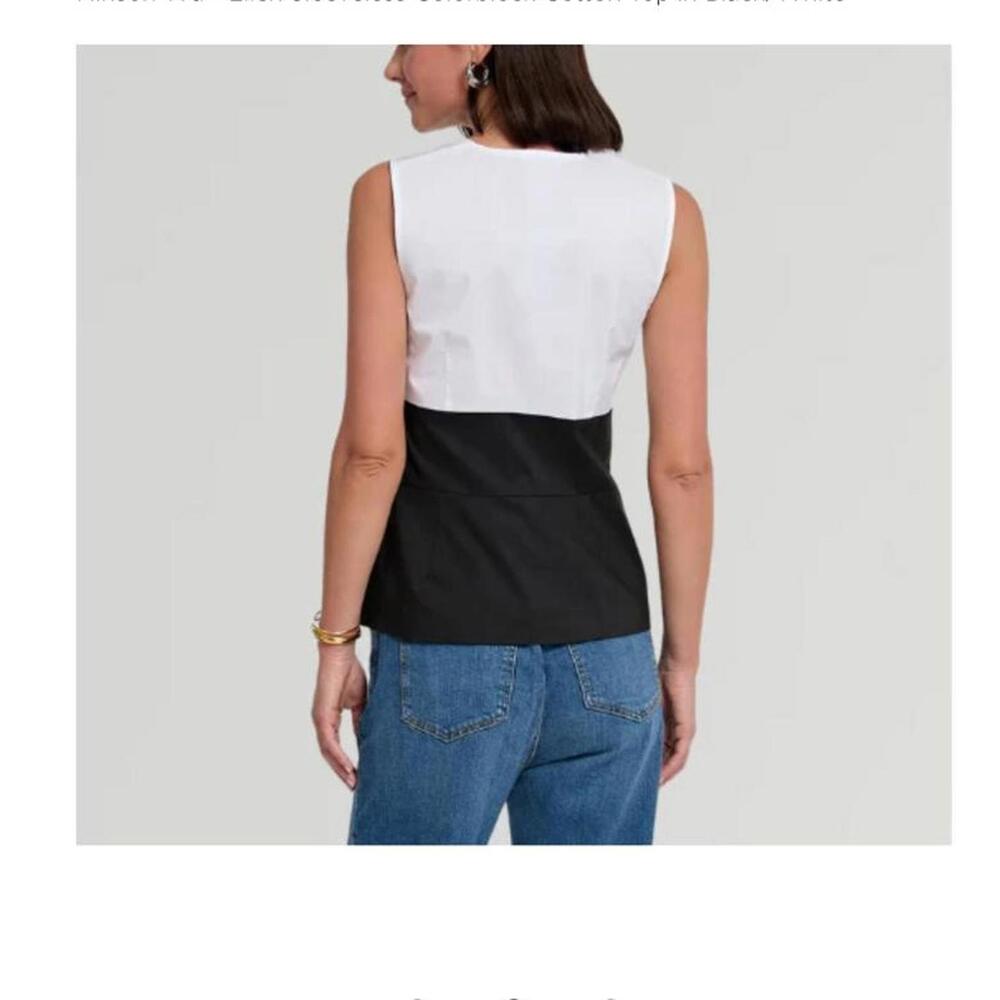 NWT Hinson Wu Sleeveless Colorblock Top |Quiet Luxury Corpcore Light Academia - Picture 2 of 8